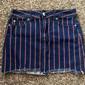 American Eagle Outfitters Navy Mini Skirt with Red & White Stripes